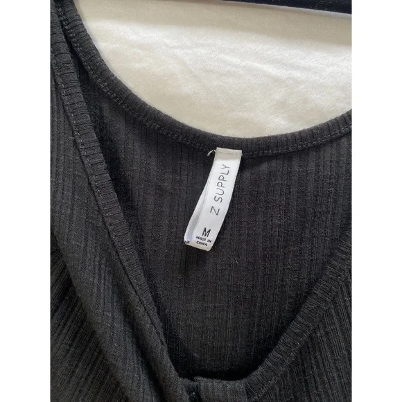 Z Supply Black Ribbed Body Suit Size Medium - Picture 7 of 9